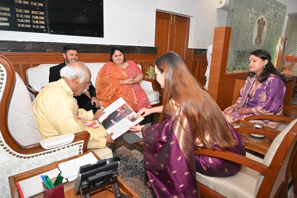 DPIFF CEO Abhishek Mishra along with Haryana Governor Bandaru Dattatreya at Haryana Raj Bhavan