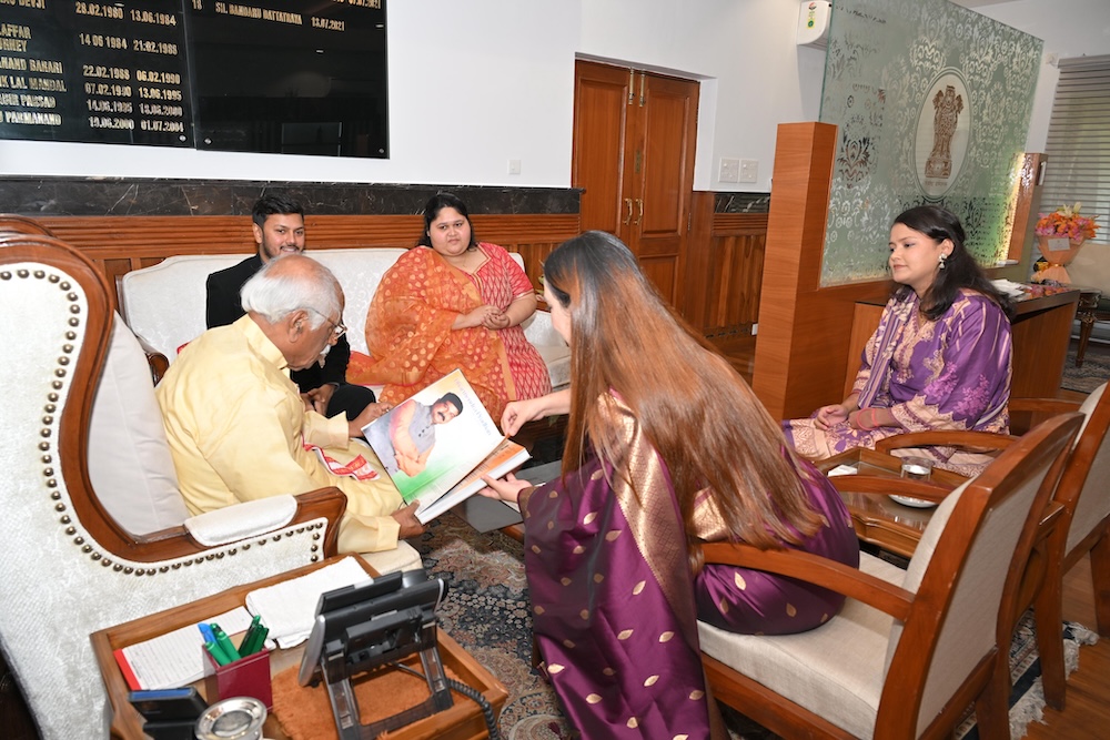 DPIFF CEO Abhishek Mishra along with Haryana Governor Bandaru Dattatreya at Haryana Raj Bhavan