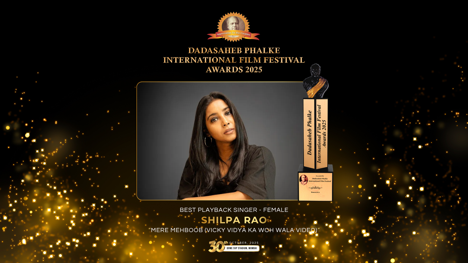Shilpa Rao Wins Best Playback Singer – Female at DPIFF 2025