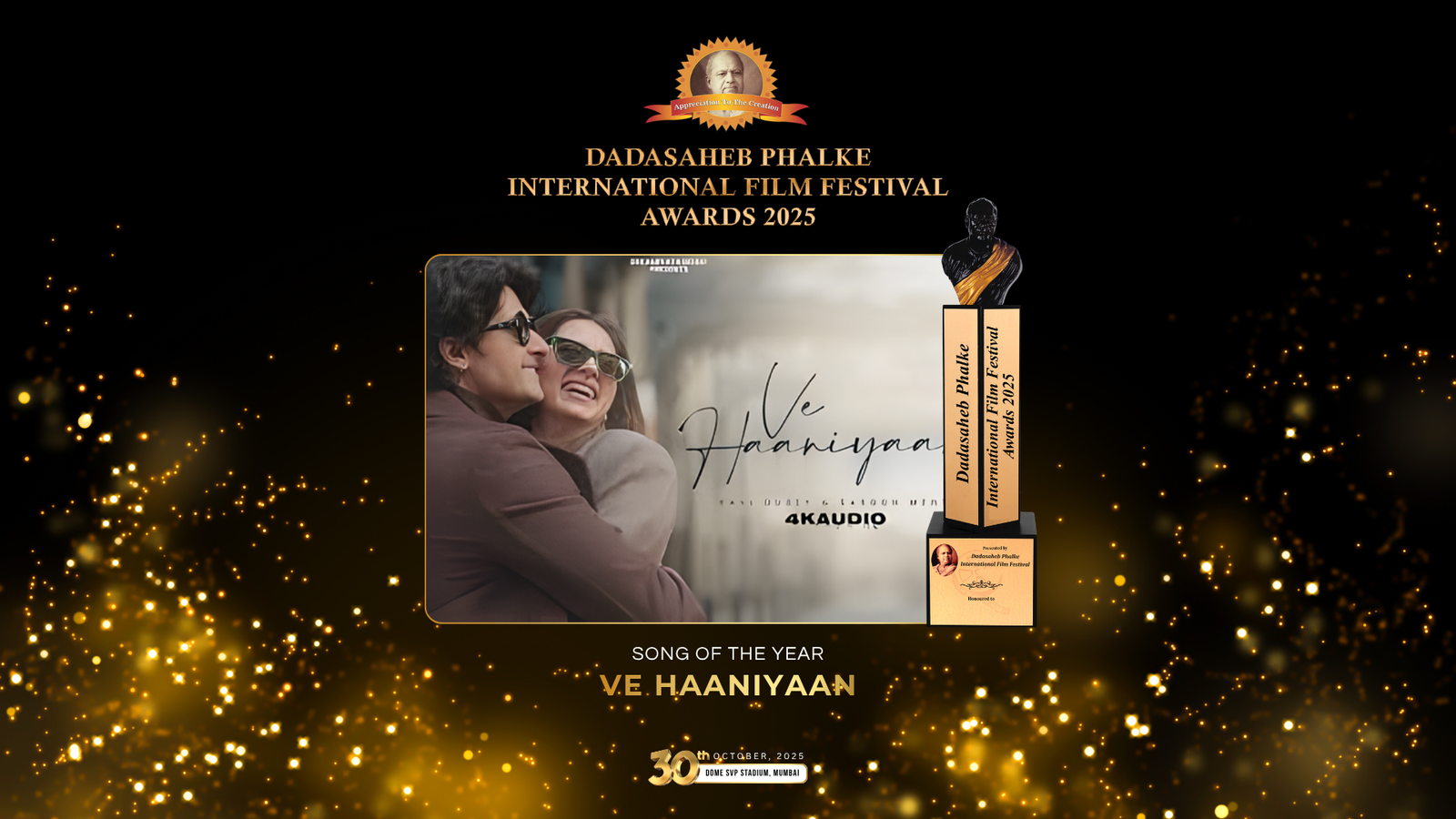 Ve Haaniyaan winning Song of the Year at DPIFF 2025