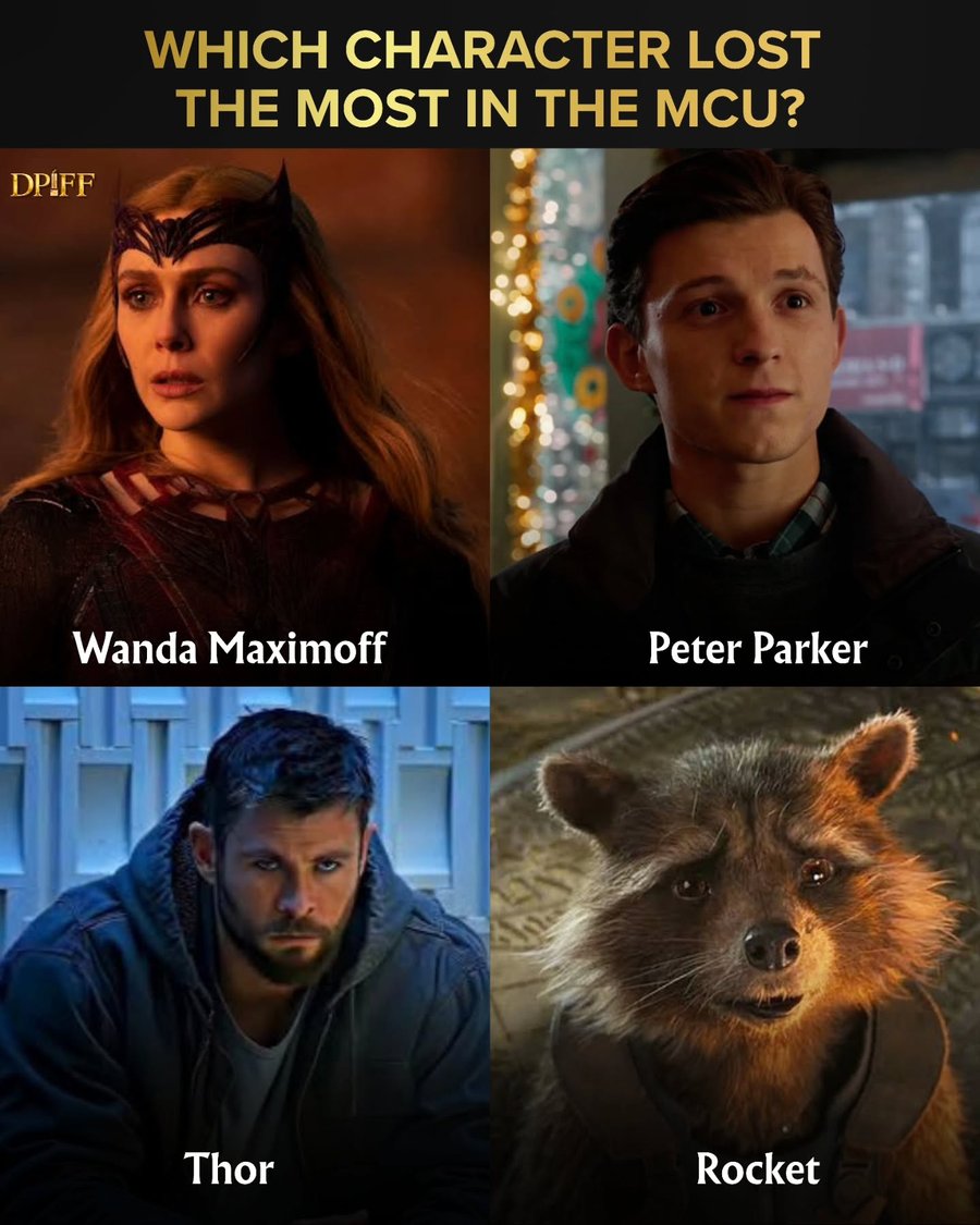 Who Suffered the Most in the MCU: Wanda, Peter, Thor or Rocket?