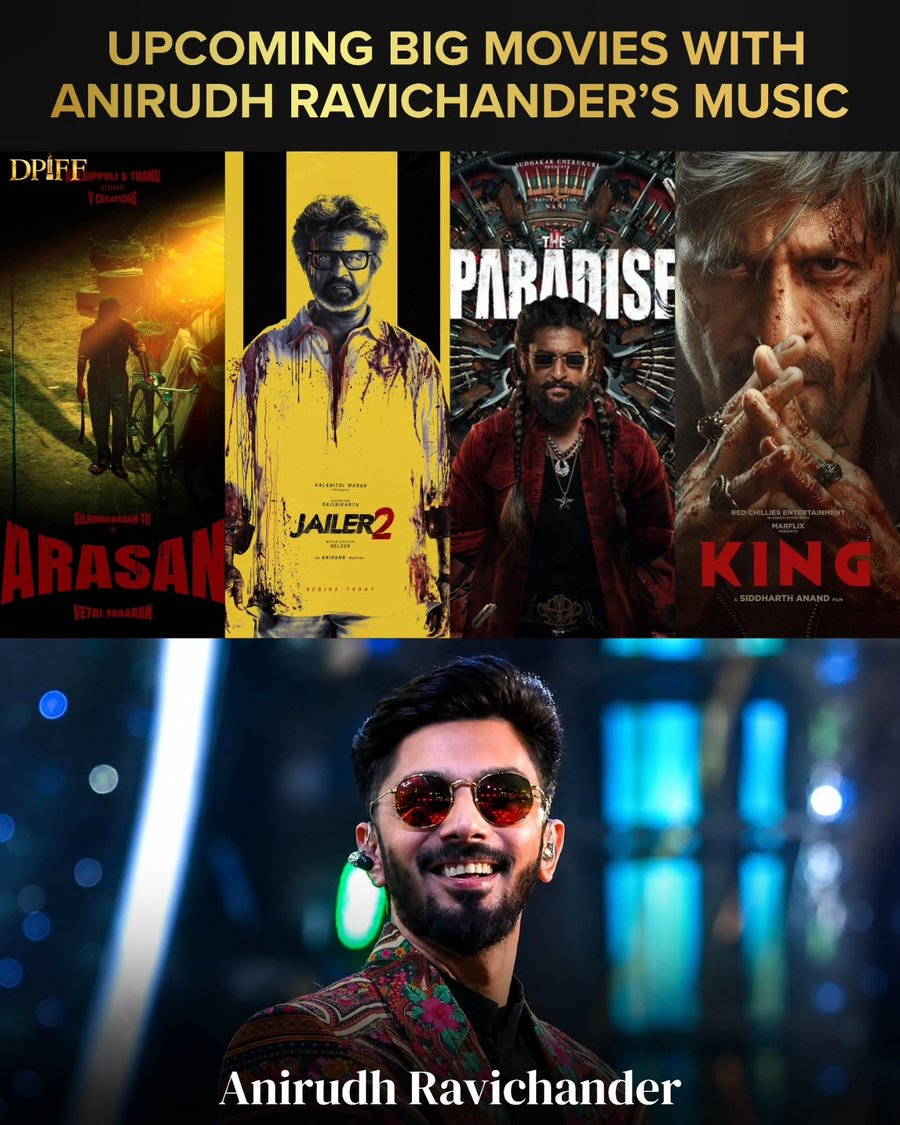 Anirudh Ravichander’s Next Big Film Slate: Jailer 2, The Paradise and King