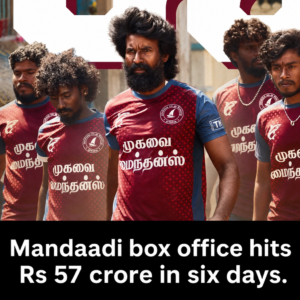 Promotional poster for Mandaadi with Soori and Suhas