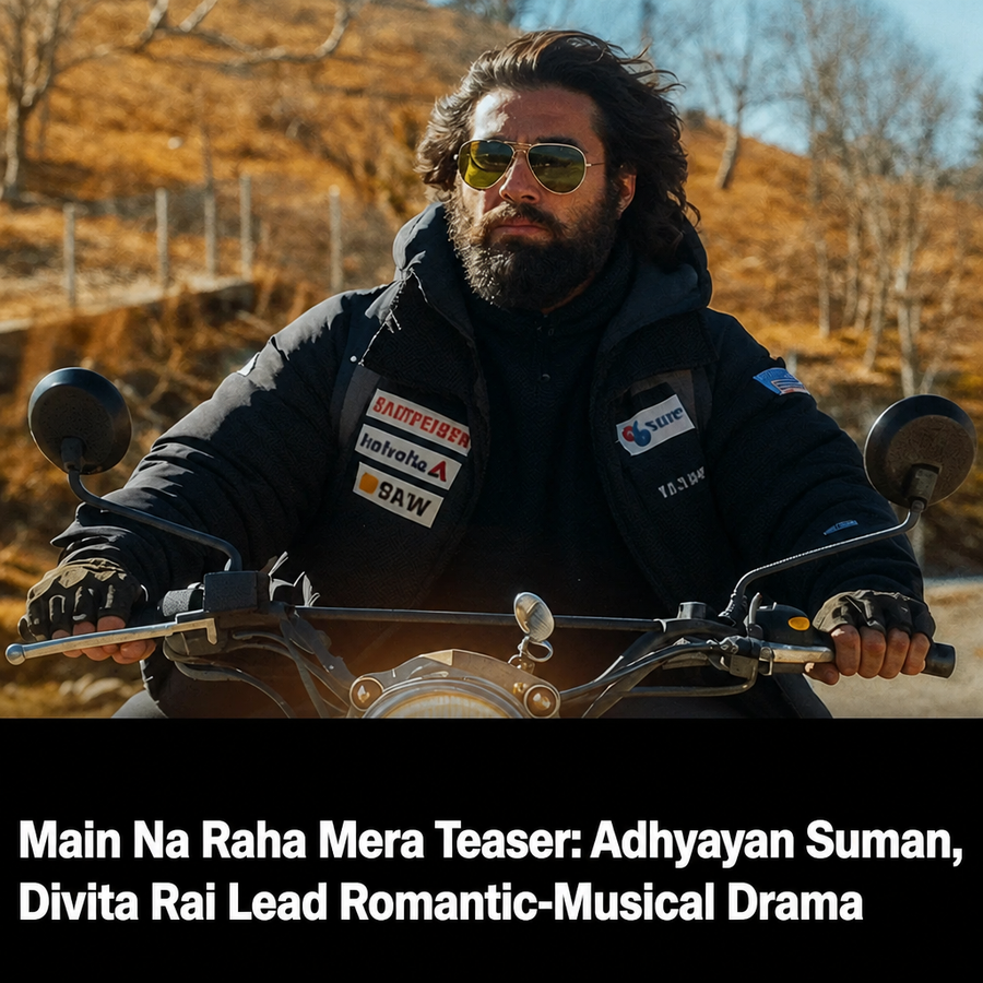 Promotional teaser image for Main Na Raha Mera featuring Adhyayan Suman and Divita Rai.