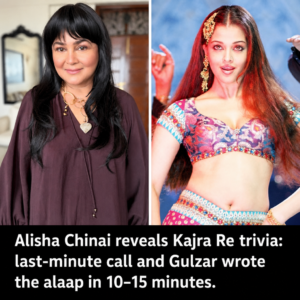 Alisha Chinai discussing Kajra Re trivia, noting Aishwarya Rai looked like a goddess.