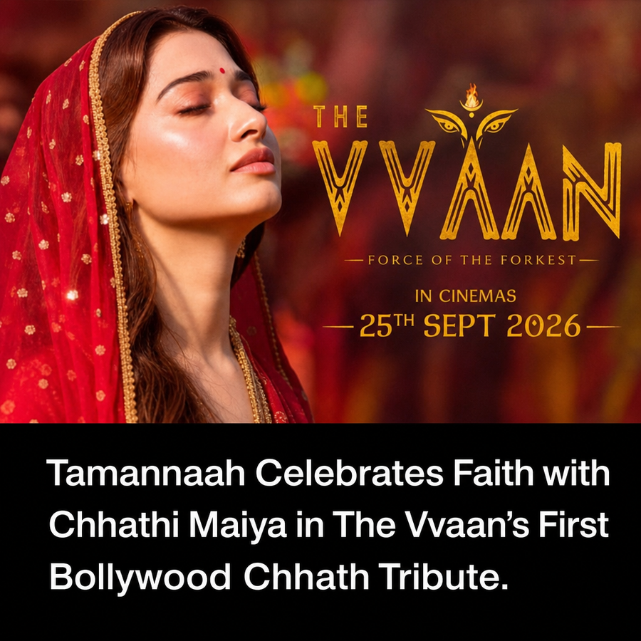 Concept poster for The Vvaan featuring Chhathi Maiya motif and Van Devi in a mythic fantasy setting inspired by Chhath Puja
