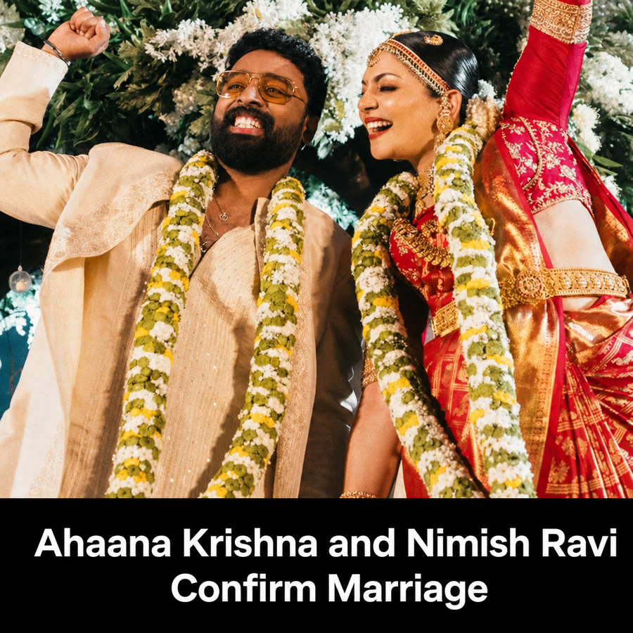 Ahaana Krishna and Nimish Ravi wedding announcement.