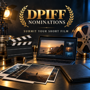 DPIFF nominations featured image showing a filmmaker preparing a short film submission