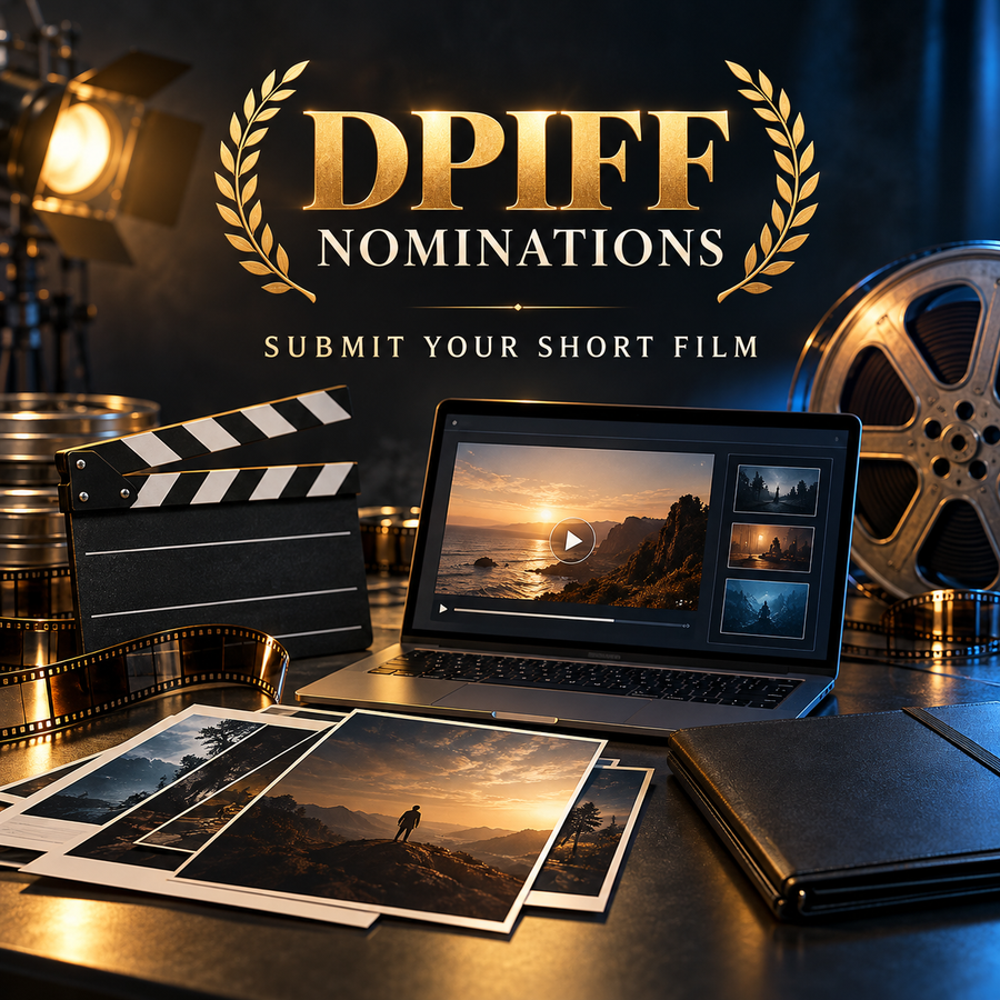 DPIFF nominations featured image showing a filmmaker preparing a short film submission