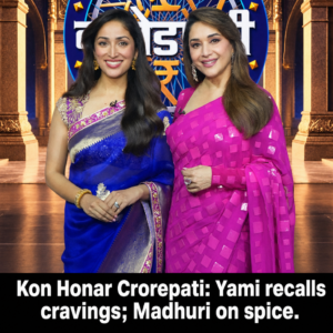 Madhuri Dixit and Yami Gautam on Kon Honar Crorepati discussing pregnancy and food preferences.