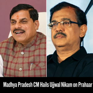 Madhya Pradesh CM Mohan Yadav congratulating Ujjwal Nikam via video call