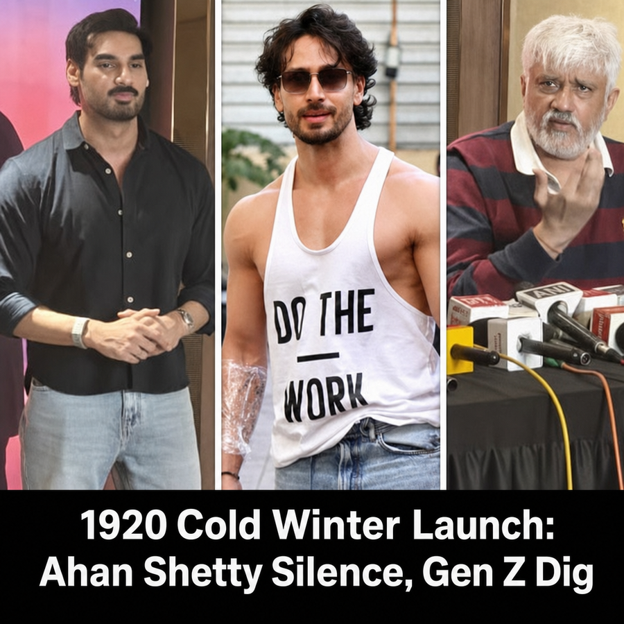 Attendees at the 1920 Cold Winter launch in Mumbai, including Ahan Shetty, Vikram Bhatt and Anand Pandit.