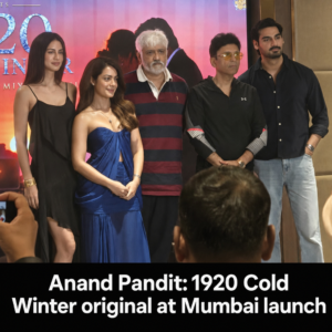 Attendees at the Mumbai launch of 1920 Cold Winter: Ahan Shetty, Anya Singh, Larissa Bonesi, Vikram Bhatt and Anand Pandit.