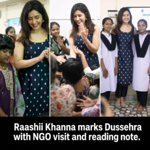 Raashii Khanna with children at Ashay Akruti during Dussehra